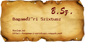Bagaméri Szixtusz névjegykártya